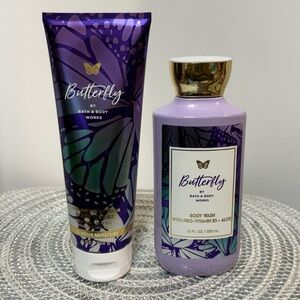 BBW Butterfly Body Cream and Body Wash Set of 2 NWT